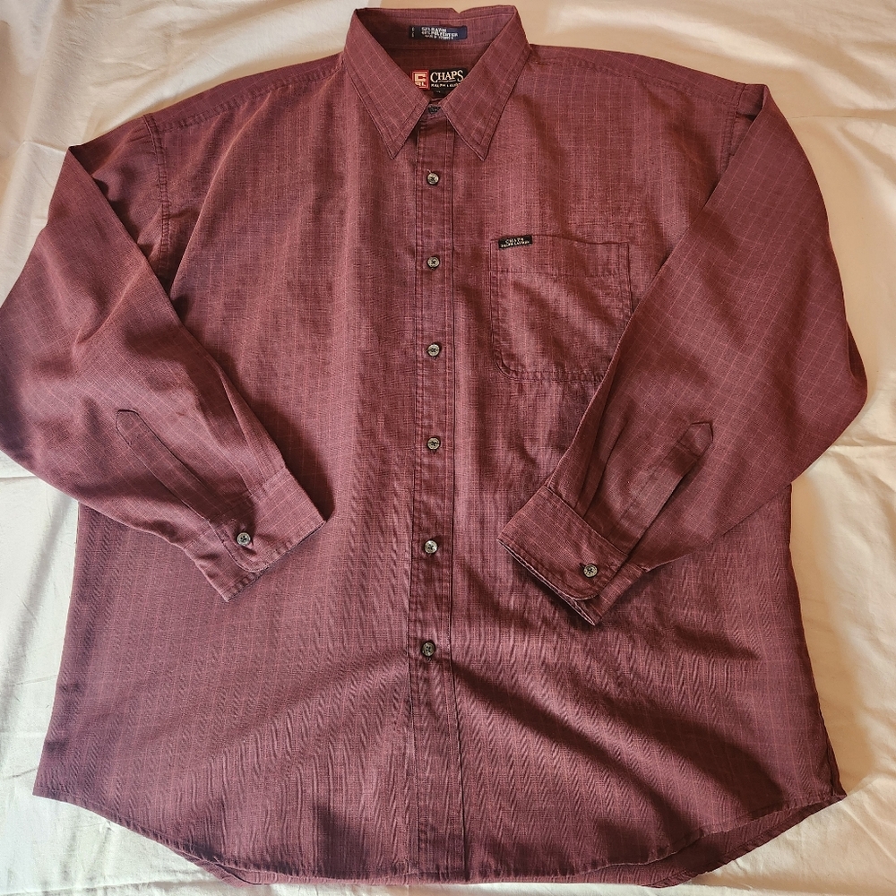 Chaps Ralph Lauren Men’s XL Maroon Long Sleeve Button Down Casual Shirt